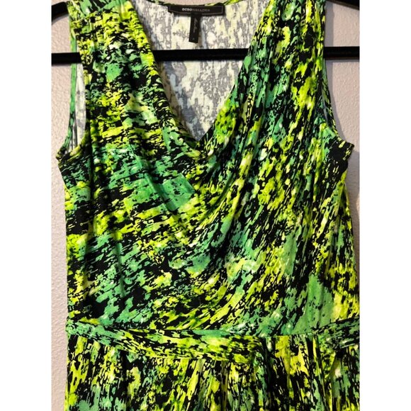 BCBGMaxAzria Meri Dress Black Green S Small Sleeveless Colorful Stretch Sheath - Picture 4 of 10